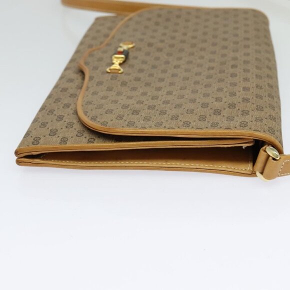 GUCCI Micro GG Supreme Shoulder Bag PVC Beige Gold Auth - Picture 5 of 16